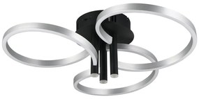 LED stmievateľné stropné svietidlo v čierno-striebornej farbe Caruso – Trio