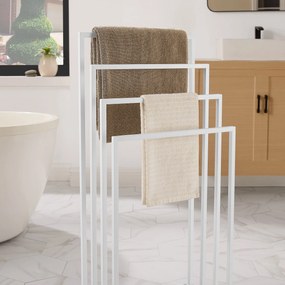 Stojan na uteráky 4- ramenami biely