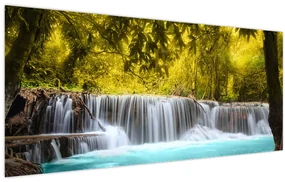 Obraz - Vodopád, s jasnými farbami (120x50 cm)