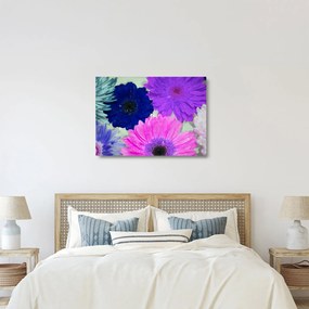 Sklenený obraz farebných kvetín (70x50 cm)