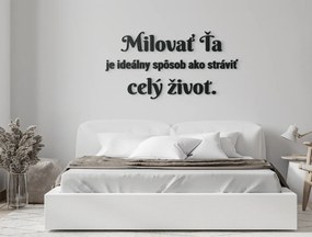 drevko Citát o láske Milovať ťa je ideálny spôsob, ako stráviť celý život Rozmer obrazu: 30,5 x 60 cm, Farba dekorácie: Čierna