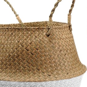 Tutumi Tutumi, prírodný kôš Boho 32x32x28 cm 381181B, hnedá-biela, HOM-06660