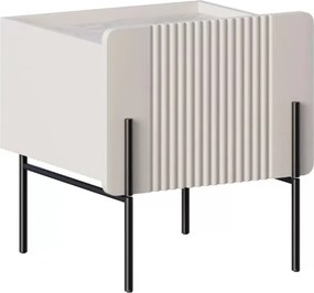 Nočný stolík Malmi 45 cm - kašmírová / crema bianca / čierna