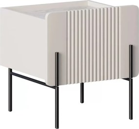 Nočný stolík Malmi 45 cm - kašmírová / crema bianca / čierna