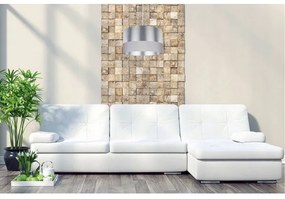 Moderná kovová závesná lampa zdobená látkou