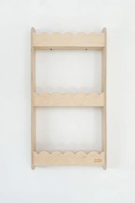 Detská nástenná polica stredná – 3 úrovne úložného priestoru Prírodná