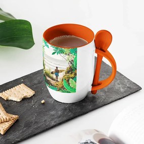 Sablio Barevný Hrnček s lžičkou: 300 ml