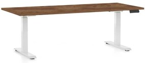 Výškovo nastaviteľný stôl OfficeTech C, 180 x 80 cm, biela podnož, dub silverjack