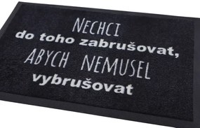 GDmats, Rohožka Nechcem zabrusovať 40x60 cm – na von aj na doma, 40x60, čierna