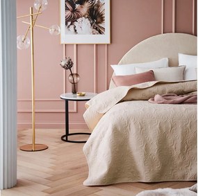 Kvalitný jednofarebný béžový prehoz na posteľ 220 x 240 cm