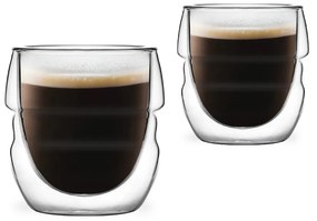 Sklenené šálky v súprave 2 ks na espresso/dvojstenné 70 ml Sferico – Vialli Design