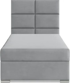 Čalúnená posteľ CALVI Velvet 90×200 cm svetlosivá