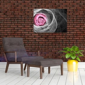 Sklenený obraz - Abstraktné ruže, fuchsiová (70x50 cm)