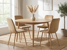 Béžová zamatová stolička LAVA CAMEL BEIGE