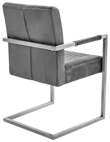 Konzolová stolička Boss, sivý zamat
