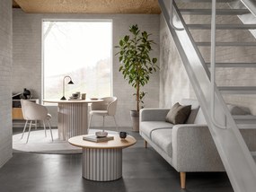 CLARA Béžová (látka Basel 24)/béžové nohy – MODERNÁ ČALÚNENÁ  KRESLOVÁ STOLIČKA DO OBÝVAČKY/JEDÁLNE/KANCELÁRIE LOFT