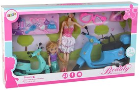 Lean Toys Súprava bábik na skútroch s doplnkami