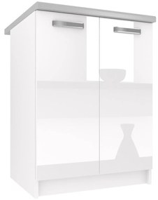 Kuchynská skrinka Belini spodná 40 cm biely lesk s pracovnou doskou  INF SD2-60/0/WT/W/0/F