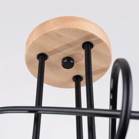 Sollux SL.1477 - Prisadený luster EMBER 3xE27/15W/230V čierna/béžová/buk