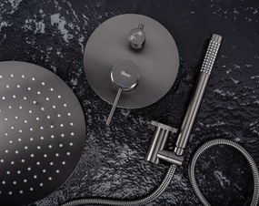 Rea Lungo Grip, podomietková sprchová súprava + BOX montážny systém, grafitová, REA-P8958