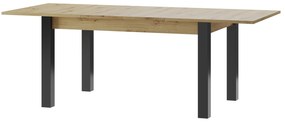 Jedálenský stôl Lorren 40 (dub artisan + čierna matná) (pre 6 až 8 osôb). Vlastná spoľahlivá doprava až k Vám domov. 1068170