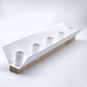 Stropné svietidlo ESME 5xE27/15W/230V biela/dub