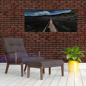 Obraz drevenej cesty za súmraku (120x50 cm)