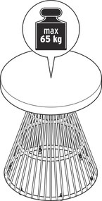 Odkladací stolík s polycementovou stolovou doskou a textilným výpletom