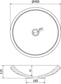 Mexen Heba, sklenené umývadlo na dosku 45 x 45 cm, číra, 24064500