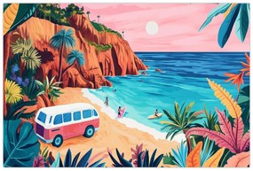 Obraz - Karavan pri oceáne (90x60 cm)