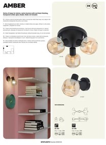 Redo 04-486 - Bodové svietidlo AMBER 4xE14/28W/230V