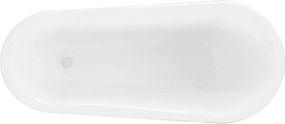 Mexen Retro, voľne stojaca vaňa 170 x 75 cm, biela, biele nohy, 53251707500-20