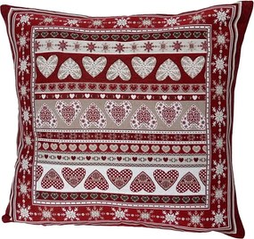 Polášek Obliečka na vankúšik so zimnými motívmi - Vianočné srdce | 40 x 40 cm