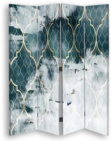 Gario Paraván Marocká ďatelina v tyrkysovej farbe Rozmery: 145 x 170 cm, Prevedenie: Klasický paraván