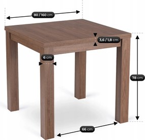 Vintino Rozkladací jedálenský stôl FELIX 80-160 cm – orech nicea