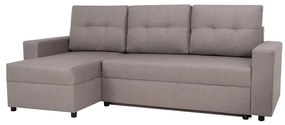 Univerzálna rohová sedačka SEVILLA s funkciou spania a úložným priestorom, sivá