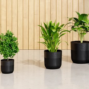 Obal na kvetináč LUCA 140 mm, hlboký, čierny *5663*