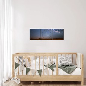 Obraz - Noc v púšti (s hodinami) (90x30 cm)