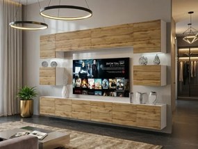 Obývacia stena Belini Premium Full Version dub wotan + LED osvetlenie Nexum 55