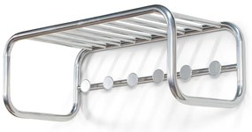 Kovový nástenný vešiak v striebornej farbe s poličkou Retro – Spinder Design