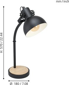 Eglo 43165 - Stolná lampa LUBENHAM 1xE27/28W/230V