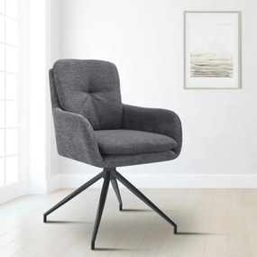 Jedálenská stolička Pickett - látka - tmavošedá