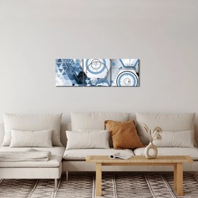 Obraz - Geometrická abstrakcia (s hodinami) (90x30 cm)