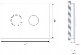 Cersanit Accento Circle, pneumatické splachovacie tlačidlo, biele sklo, S97-055