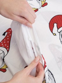 Vianočné bavlnené obliečky Renforcé - Trpaslíci biele