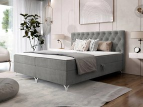 Manželská posteľ 200 cm Jenaks 2 (sivá) (rošt matrac)