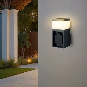 Brilagi - Vonkajšia lampa so zásuvkou SCHUKO PILLAR 1xG9/11W/230V IP44 antracit