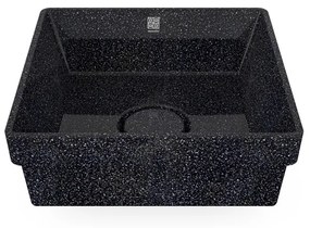Umývadlo Cube40, čierne char / zápustné