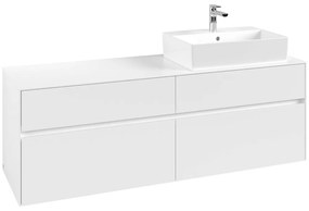 VILLEROY &amp; BOCH Collaro závesná skrinka pod umývadlo na dosku (umývadlo vpravo), 4 zásuvky, 1600 x 500 x 548 mm, White Matt, C13600MS