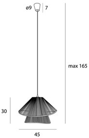 MAXLIGHT P0580 - Luster na lanku AMALFI 1xE27/15W/230V pr. 45 cm čierna